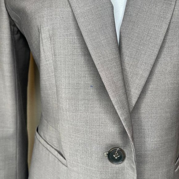 Ann Taylor Brown Virgin Wool Blend 1-Button Blazer Jacket Sz 2 Work Career - Picture 10 of 13